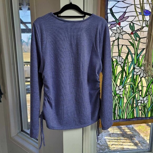 Reitmans XXL BNWT Purple knit sweater with gathered tie sides - Picture 7 of 7